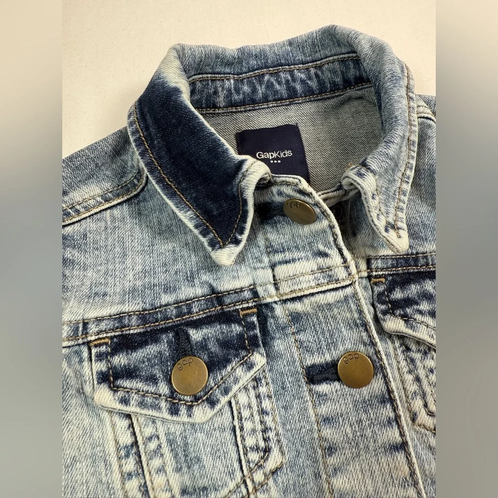 GAPKIDS Girls' Acid Wash‎ Regular Fit Denim Vest Casual Fall Streetwear Size S